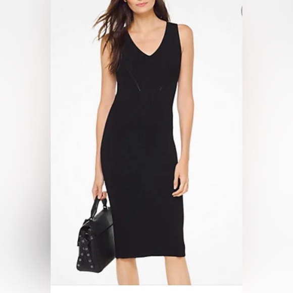 MICHAEL Michael Kors Dresses & Skirts - MICHAEL KORS SLEEVELESS V-NECK RIBBED SWEATER DRESS SIZE M Burgundy
